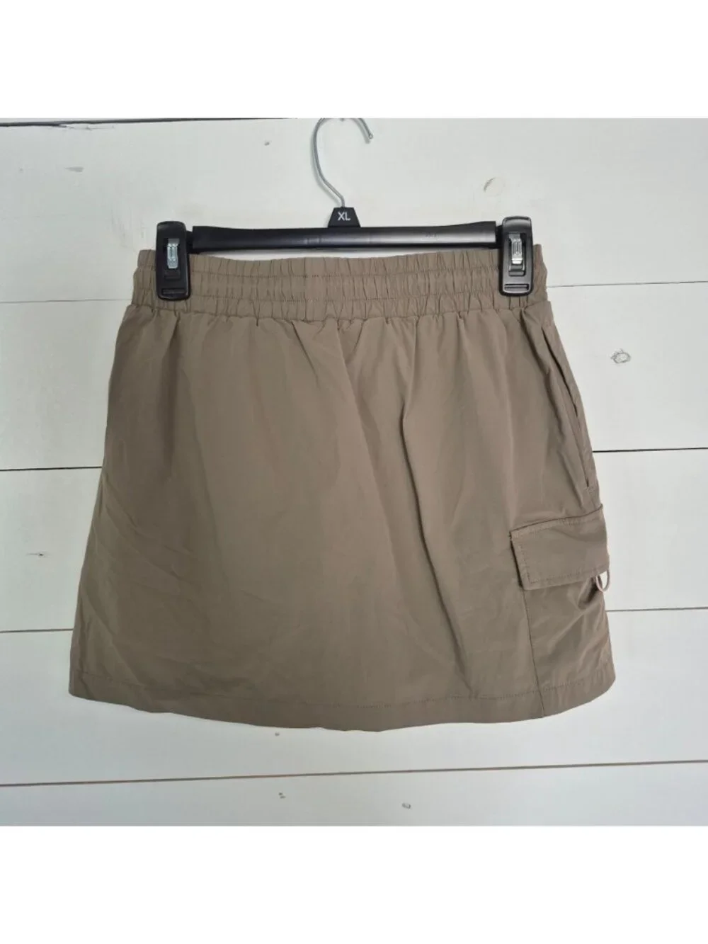 Mono B Womens Taupe Cargo Skort With Pockets Drawstring Elastic Waist M - Picture 6 of 6